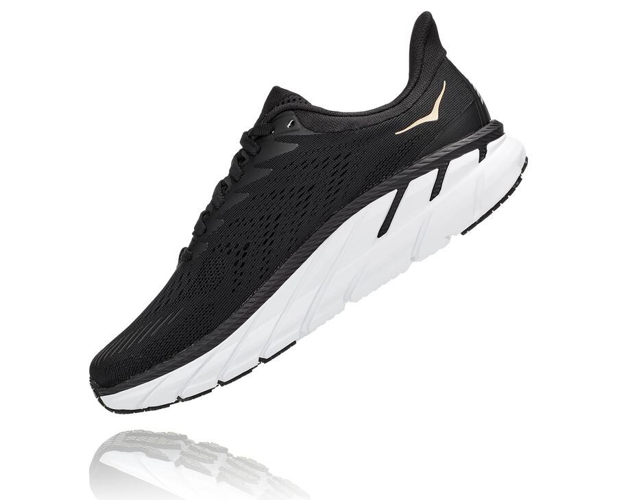 Hoka One One ランニングシューズ レディース 黒/白 - クリフトン 7 - QA1065482